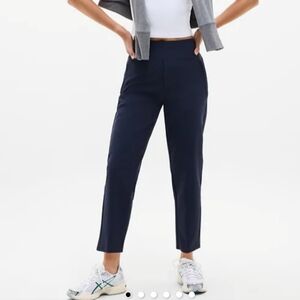 Athleta Women's Endless High Rise Pant In Navy Blue Travel Work Size 14